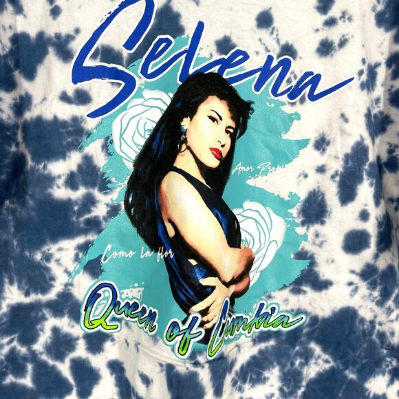 Selena Queen Of Cumbia Portrait Tie Dye T-Shirt Blue Size XL NWOT - Picture 5 of 5